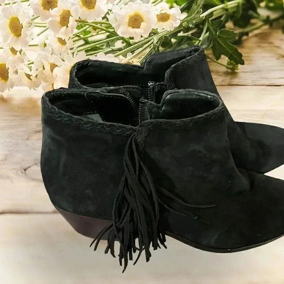 Sam Edelman black suede fringe booties size 7/37 EUC Style “Paige” - Picture 6 of 16